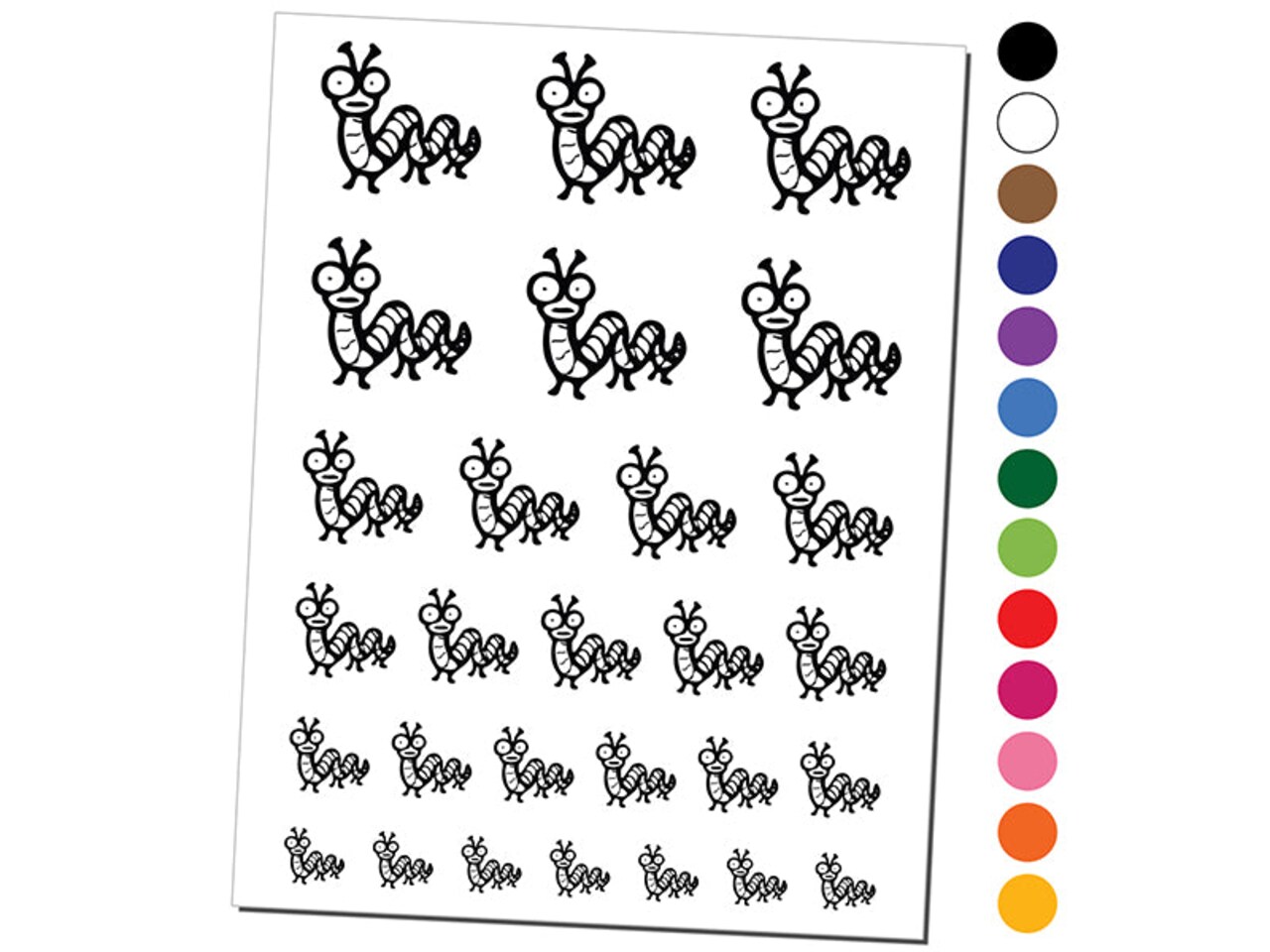 Creepy Weird Worm Caterpillar Temporary Tattoo Water Resistant Fake Body Art Set Collection